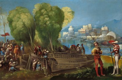 Aeneas og Achates på den libyske kyst, ca. 1520. af Dosso Dossi