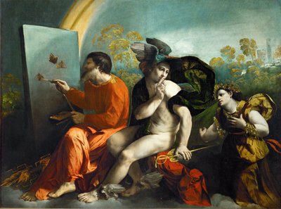 Jupiter, Merkur og "Virtus" (olie på lærred) af Dosso Dossi