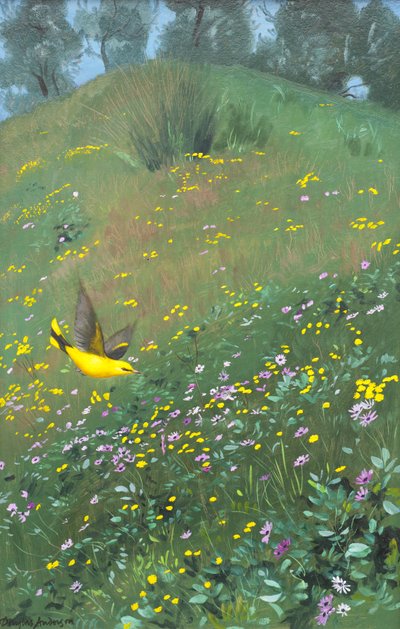 Gylden Oriel i forårsblomster af Douglas Anderson