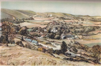 Poynings: A Sussex village (farve litho) af Douglas Sharpus Andrews