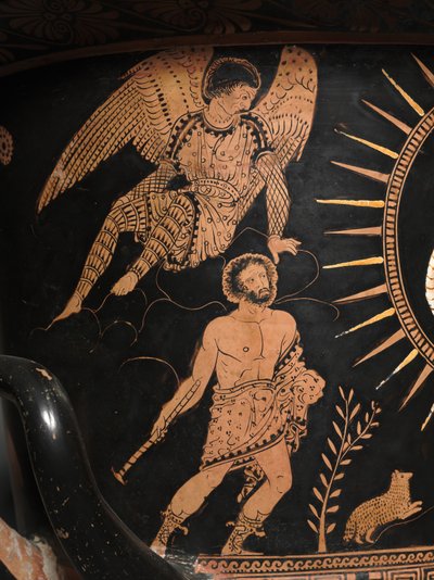 Detalje fra en rød-figur lekythos af Douris