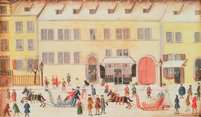 Eger 1451 f.26v Vinterscene i Nürnberg (akvarel) af Dr. J.C. Birckner