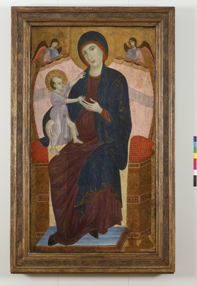 Madonna og barn på tronen og engle, 1280-85 af Duccio di Buoninsegna