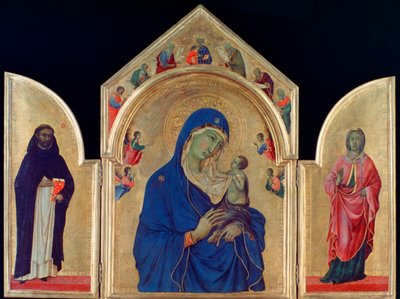 Madonna og barn med St Dominic og St Aurea, c1315 af Duccio di Buoninsegna