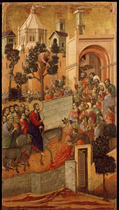 Maesta: Indrejse i Jerusalem af Duccio di Buoninsegna
