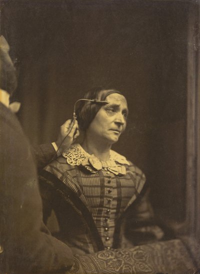 Opmærksomhed, opmærksomt blik venstre, Smertefuld opmærksomhed højre, 1854-1856, trykt 1862. af Duchenne de Boulogne