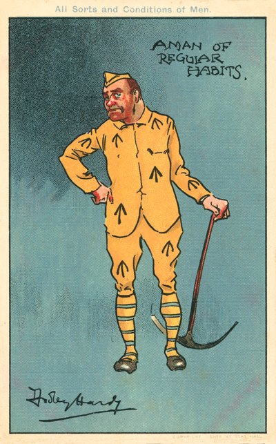 Forbrydelse og straf: fange med en hakke (chromolitho) af Dudley Hardy