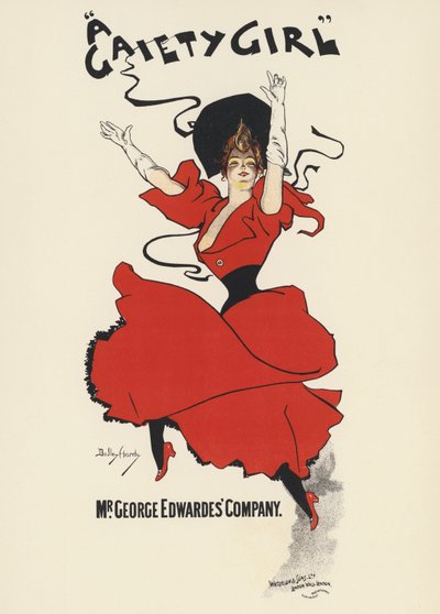 Plakat for "A Gaiety Girl" (farve litho) af Dudley Hardy