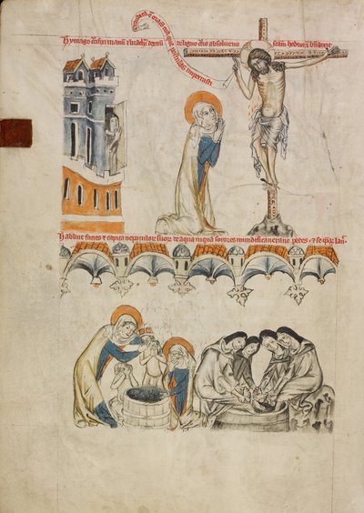 Kristus velsignelse Sankt Hedwig; Saint Hedwig vasker sit barnebarns ansigt af Duke Ludwig I of Liegnitz