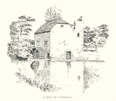 En mølle af Gomshall (litografi) af Duncan Moul
