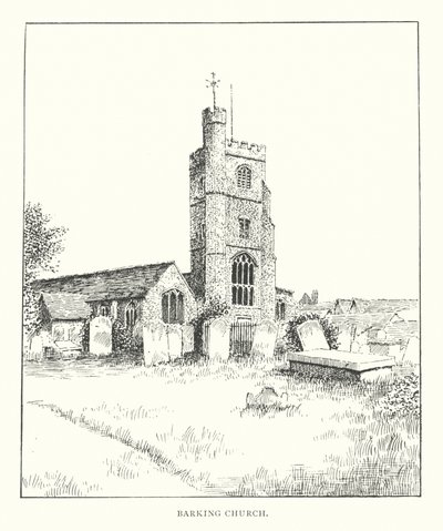 Barking Kirke (litografi) af Duncan Moul