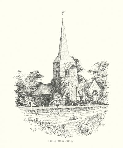 Chislehurst Kirke (litografi) af Duncan Moul