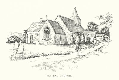 Elstead Kirke (litografi) af Duncan Moul
