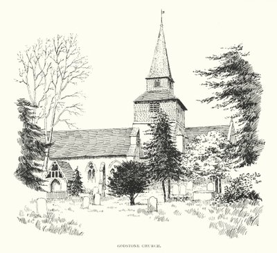 Godstone Kirke (litografi) af Duncan Moul