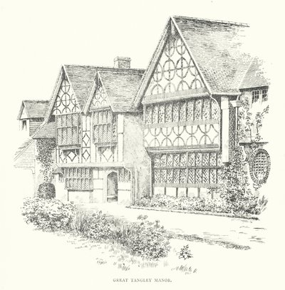 Great Tangley Manor (litografi) af Duncan Moul