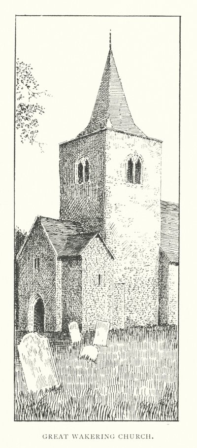 Great Wakering Kirke (litografi) af Duncan Moul