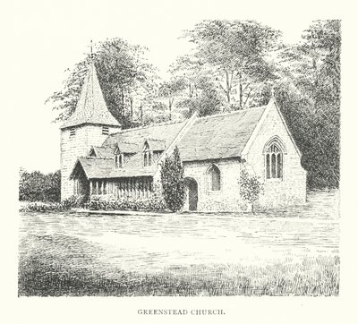 Greenstead Kirke (litografi) af Duncan Moul