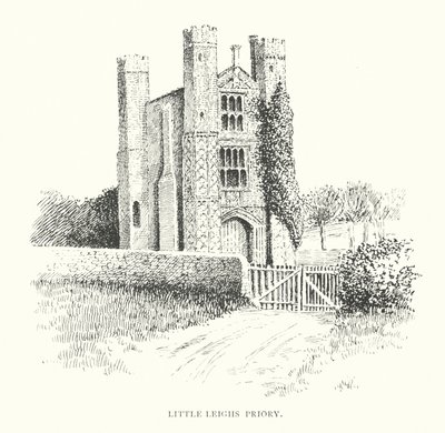 Little Leighs Priory (litografi) af Duncan Moul