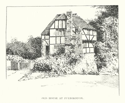 Gammelt hus ved Pulborough (litografi) af Duncan Moul