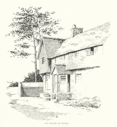 Gamle huse i Witley (litografi) af Duncan Moul