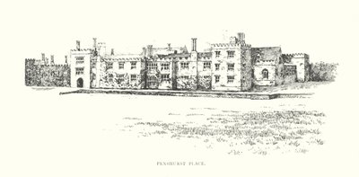 Penshurst Place (litografi) af Duncan Moul