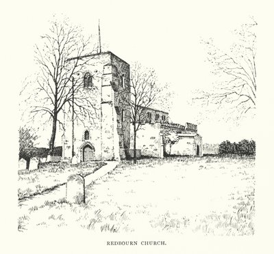Redbourn Kirke (litografi) af Duncan Moul