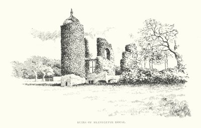 Ruinerne af Brambletye House (litografi) af Duncan Moul