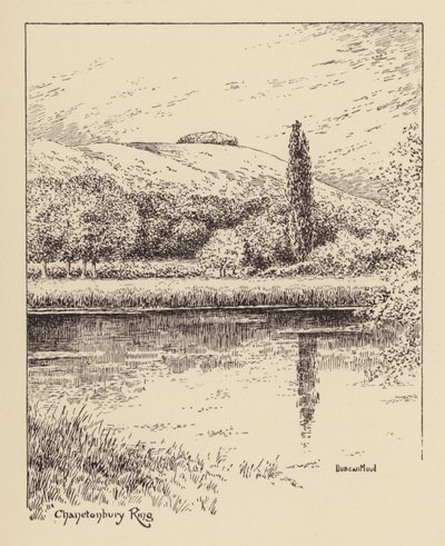 Sussex: Chanctonbury Ring (litografi) af Duncan Moul