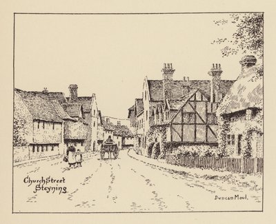 Sussex: Church Street, Steyning (litografi) af Duncan Moul