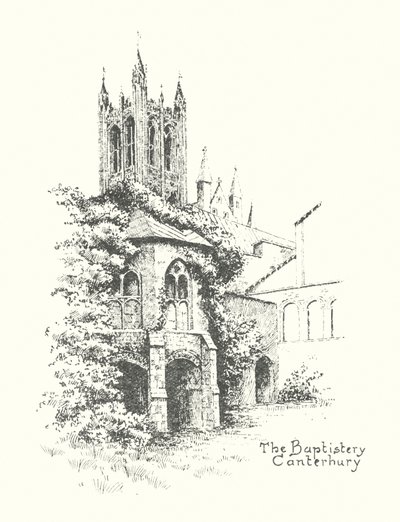 Døbefonten, Canterbury (litografi) af Duncan Moul