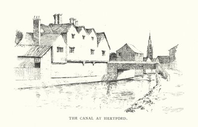 Kanalen ved Hertford (litografi) af Duncan Moul