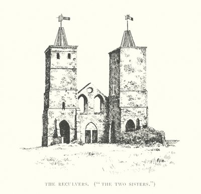 The Reculvers, "De to søstre" (litografi) af Duncan Moul