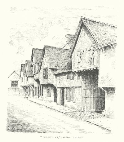 "The Sun Inn", Saffron Walden (litografi) af Duncan Moul