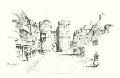 Westgate, Canterbury (litografi) af Duncan Moul