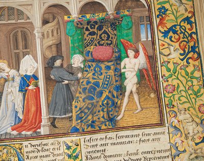 Side fra "La Belle Dame Sans Merci" af Alain Chartier, Paris, begyndelsen af ​​det 15. århundrede af Dunois Master