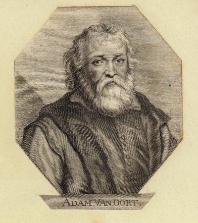 Adam Van Oort, født som Adam van Noort, en belgisk kunstner. Graveret af Johann Georg Waldreich af Dutch School