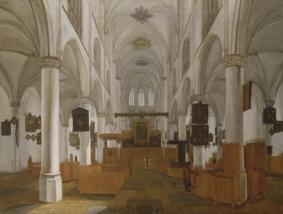 Et interiør af St. Gertruds kirke i Bergen Op Zoom, ca. 1650 (maleri) af Dutch School