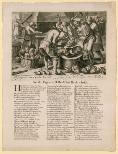 Ceforgeron myn goede vrind. Karikatur angående arvefølgen til den engelske trone, 1688-89 af Dutch School