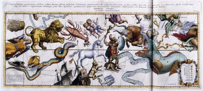 Himmelkort over stjernebillederne: Orion, Tyren, Vædderen, Fiskene osv., 1666-1668 af Dutch School