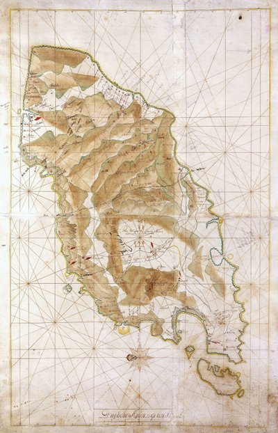 Kort over øen Timor, ca. 1760 af Dutch School