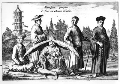 Kinesiske præster og munke, fra Kina Illustreret af Athanasius Kircher (1601-80) af Dutch School