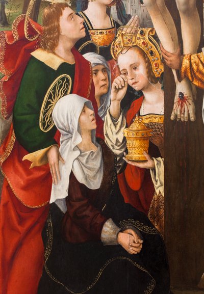 Nedstigning fra korset,1520 (olie på lærred) af Dutch School