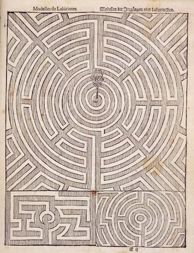 Design til labyrinter, fra The Dutch Gardener af Johann van der Groen, udgivet 1699 af Dutch School