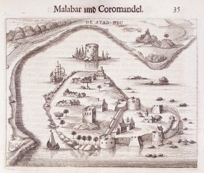 Hollandsk fort på Malabars kyst, Østindien af Dutch School