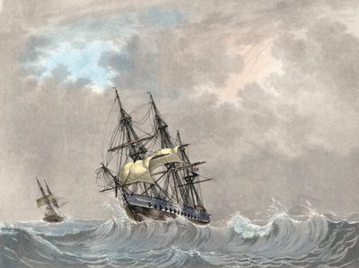 Den hollandske flådefregat under sejl af Dutch School
