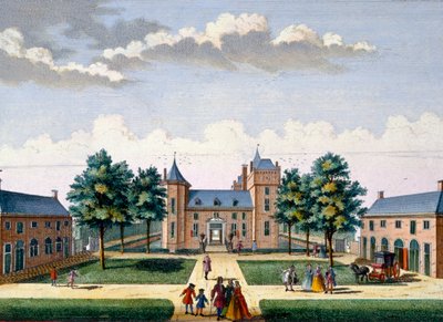Facaden af ​​Assumburg Slot, fra Het Zeganpralent Kennemerlant af Hendrick de Leth og Matthias Brouerius Van Nidek, udgivet ca. 1700-1730 af Dutch School