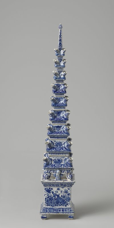 Blomsterpyramide, ca. 1710-20 (fajance) af Dutch School