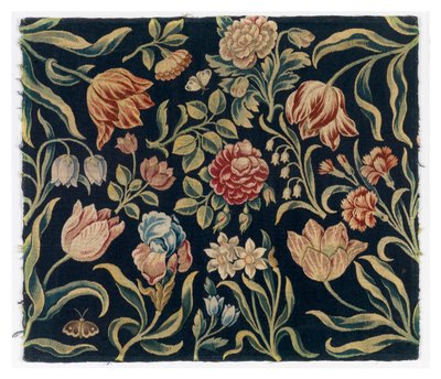 Foldeskærm med blomstertapetpaneler, muligvis lavet i Holland af Dutch School