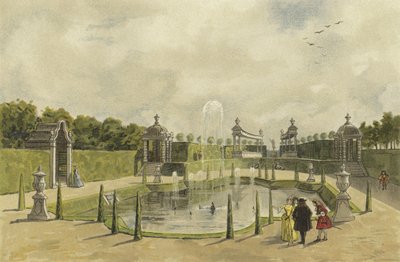 Garden of a villa, early 18th Century  af Dutch School