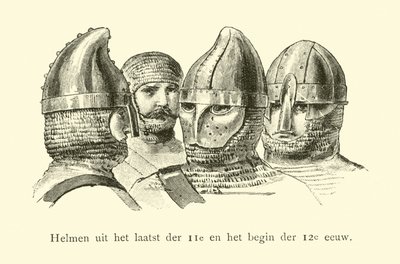 Helmets of the late 11th and early 12th Century  af Dutch School